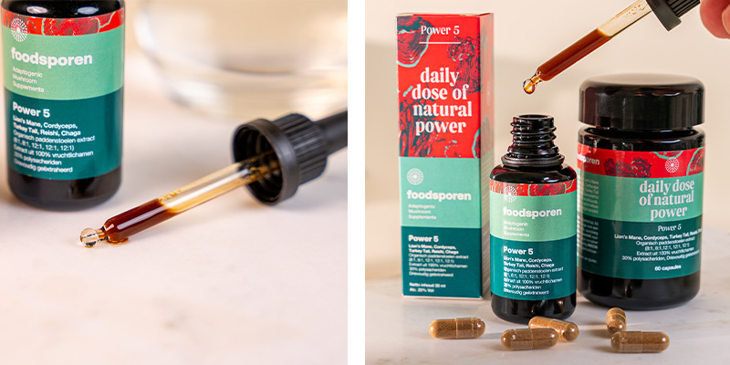 Power 5 svamptinktur (Foodsporen) Power 5 Mushroom Tincture (Foodsporen)