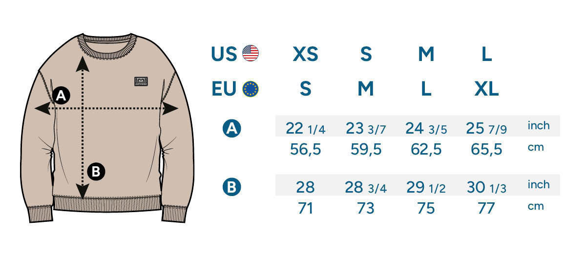 Zamnesia Icon Sweatshirt Brown Storlekstabell Zamnesia Icon Sweatshirt Brown Size table