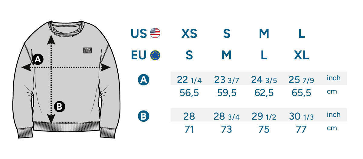 Zamnesia Icon Sweatshirt storlekstabell