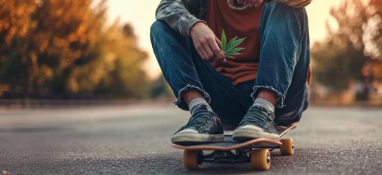 Mötespunkten mellan cannabis och skateboardkultur